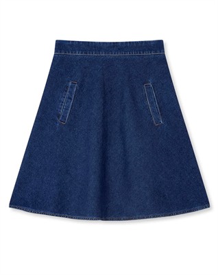 Luke Denim Stelly Nederdel - Mid Blue Denim